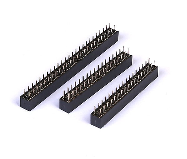 2.0mm排母 180度直插 双排单塑高